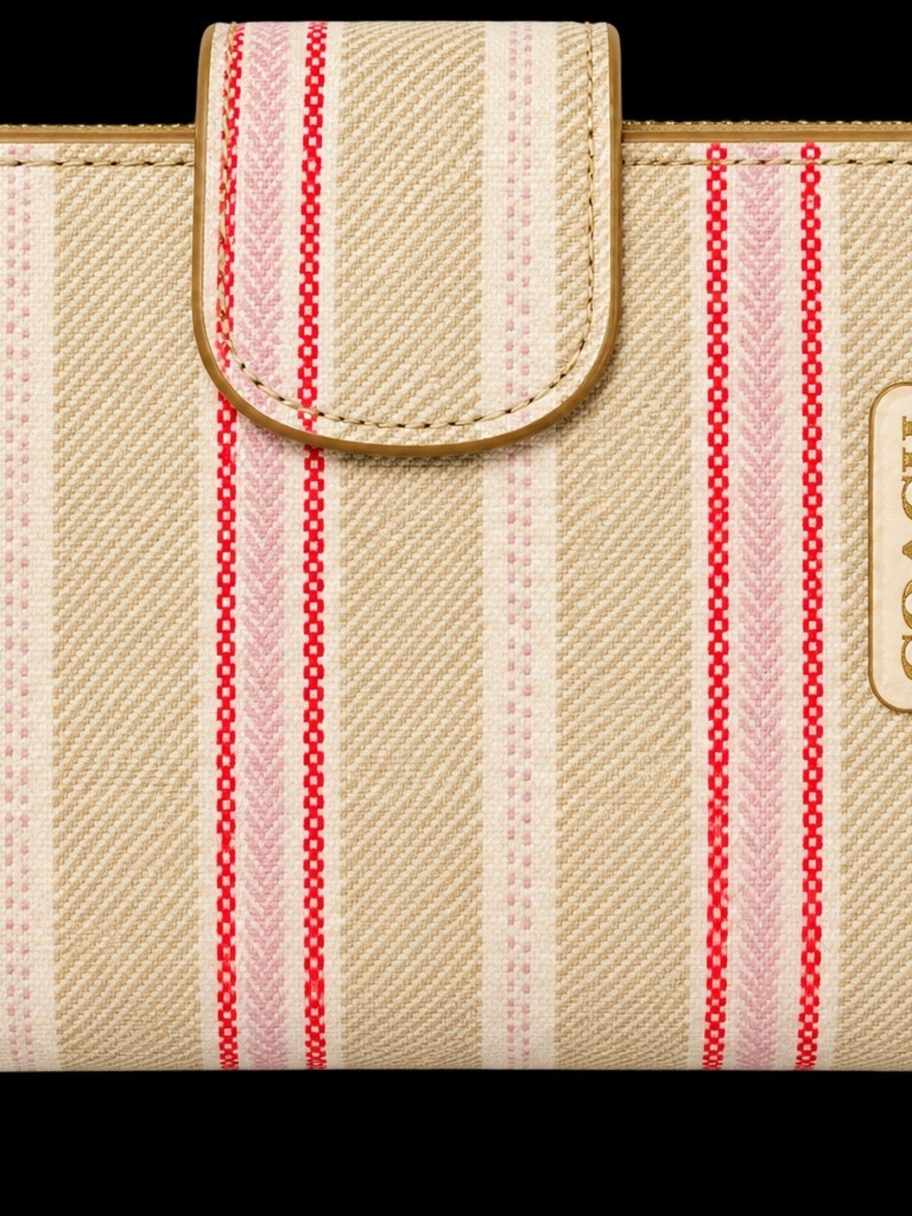 Authentic Coach Striped Bifold Wallet Y2K-Era Style